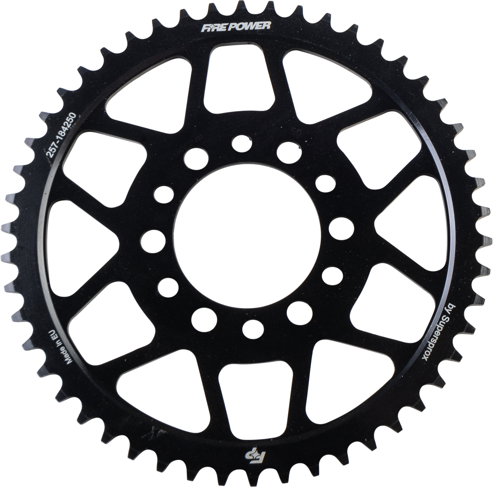 FIRE POWER REAR SPROCKET STEEL 50T BLK - FPS-1842-50- BLK
